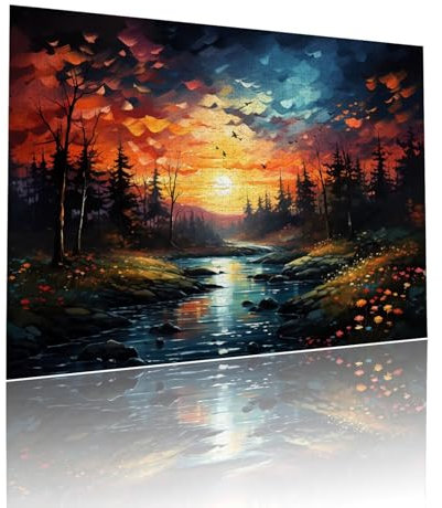 Sonnenuntergang Puzzle für Erwachsene Kinder Anspruchsvoll 5000 Teile Impossible Klassische Puzzles Schwer Abstrakt ab 8 9 10 Jahre Mädchen Jungen Jigsaw Kunst Educa, für Geschenke 105x156cm t-507