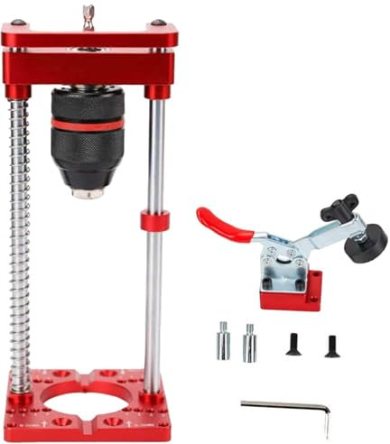 Portable Drill Guide for Straight Holes,Hinge Hole Locator Multi Angle Attachment Holder with Keyed Chuck, Stand Drill Attachment for Drills