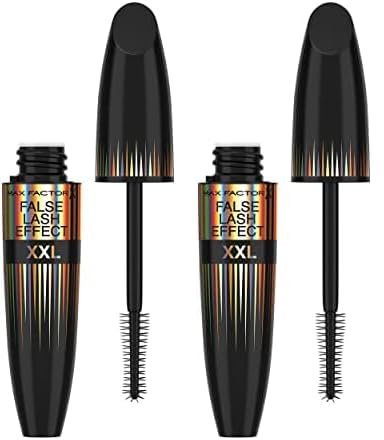 Max Factor False Lash Effect XXL Mascara Black, 100% vegane Farbpigmente, sofortiges Volumen, Fülle und Länge, 12 ml (Packung mit 2)