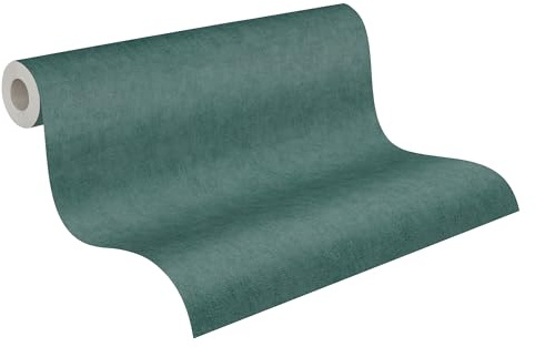 Livingwalls CosmoLiving Textured Non-Woven Wallpaper in Green, Blue – 10,05 x 0,53 m Solid Colour Wallpaper by Cosmopolitan – 791103