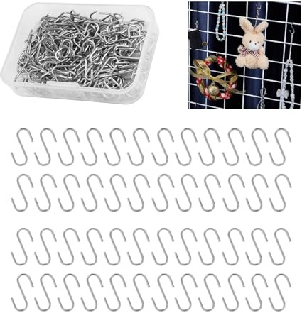 150 Piece Mini S Hooks, 20x8mm Stainless Steels S Hook for Hanging with Storage Box, Flexible and Portable Wire Hooks for Kitchen, Bathroom, Outdoor, Office, Coffee Cups, Clothes(Silver)