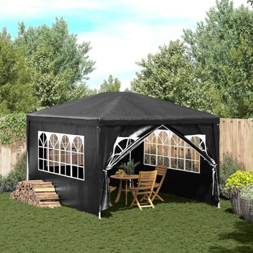 Massbinet Premium Pavillon Wasserdicht Stabil Pavillon mit Seitenwänden Partyzelt für Camping Party 3x4 m Anthrazit