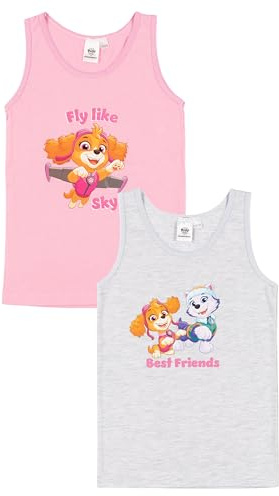 Paw Patrol Unterhemd für Mädchen - Kinder Tank Top Hemdchen Unterwäsche Rosa/Grau (2er Pack) (DE/NL/SE/PL, Numerisch, 110, 116, Regular)