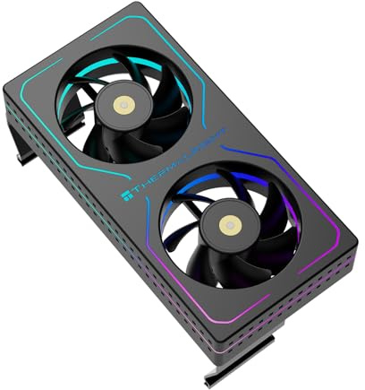 Thermalright TR MC-2 ARGB Black RAM Cooler, Rainbow RGB Light Bar, 3200 RPM Double Quiet Fans, Black Active Cooler, Universal Compatible with All PC Platforms