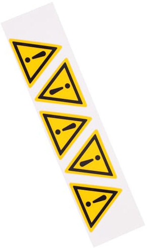 Generic Danger Sign Simple to Paste and Easy to Use 5 Pcs Caution Stickers Exclamation Mark, Adhesive Warning Sign in Yellow Pp Synthetic Paper for Hazardous Areas Safety Use