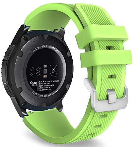 MoKo Correa Deportiva Compatible con Samsung Galaxy Watch 3 45mm/Galaxy Watch 46mm/Gear S3 Frontier/S3 Classic, 22mm Correa de Repuesto de Silicona Suave para Hombre Mujer, Verde