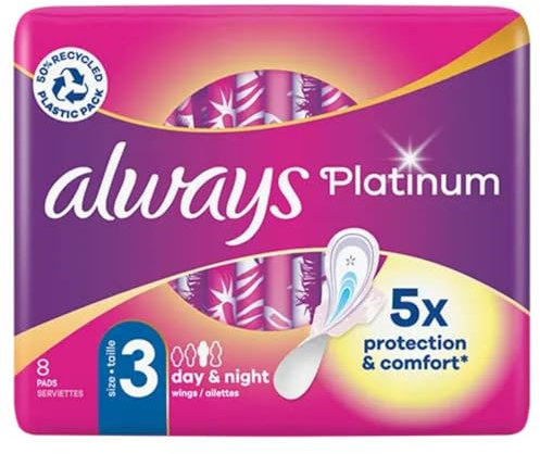 Always Noche De Platino (Tamaño 3) Alas Sanitarias 60 g