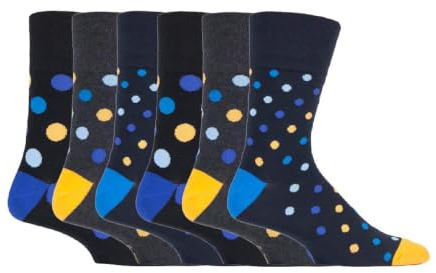 Gentle Grip - 6er pack herren comfort ohne gummi bund mittellang business bunt socken in 35 farben