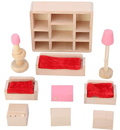 1:12 Mini Puppenhaus Möbel Sets Holz Miniatur Möbel Pretend Play Spielzeug Simulation Schlafzimmer Spielzeug Set für Kinder (Wohnzimmer)