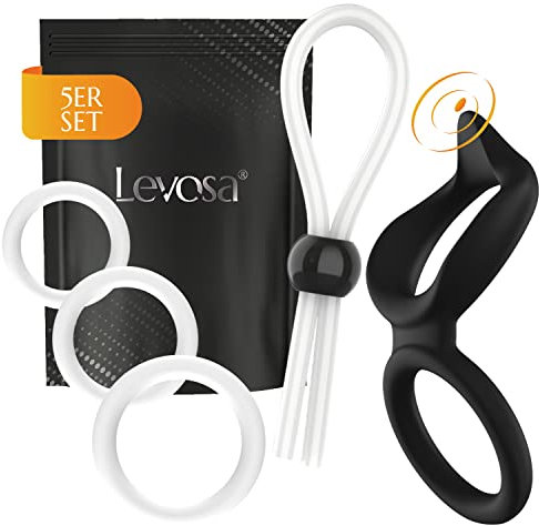 Levosa® 5 Anillos para Pene - Estimulador de Clítoris - Juguetes Sexuales para Parejas - Anillo Pene para una erección firme - Anillos Erección para el pene y testículos