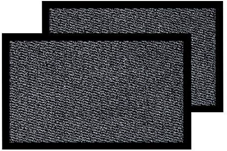 JKZ RUG AND DOORMATS Pack of 2 Small Door Mats Indoor & Outdoor Kitchen Mat Barrier Mats Indoors Washable Front Door Mats Absorbent Mat Shoe Scrapper Mat Home Office Entrance Mat (Grey)