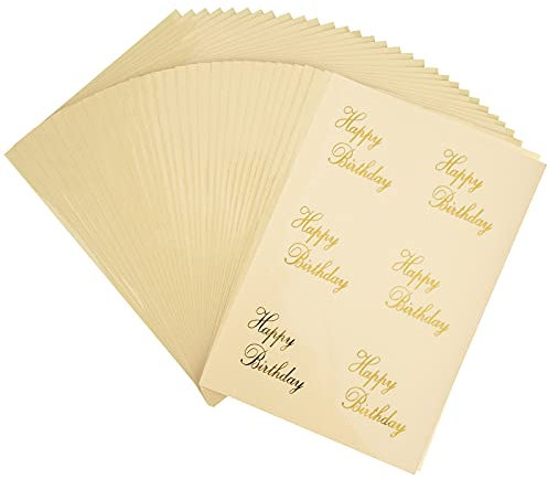 Alles Gute zum Geburtstag Aufkleber Geschenkverpackung Aufkleber Golden Sticker für Briefumschlag Geschenkbox Dekoration 180 Stück