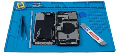 MMOBIEL Tappetino per riparazione e saldatura, in silicone, 35 x 25 cm, resistente al calore fino a 500 °C, per lavori di saldatura, riparazioni di telefoni, computer ed elettroniche, tappetino