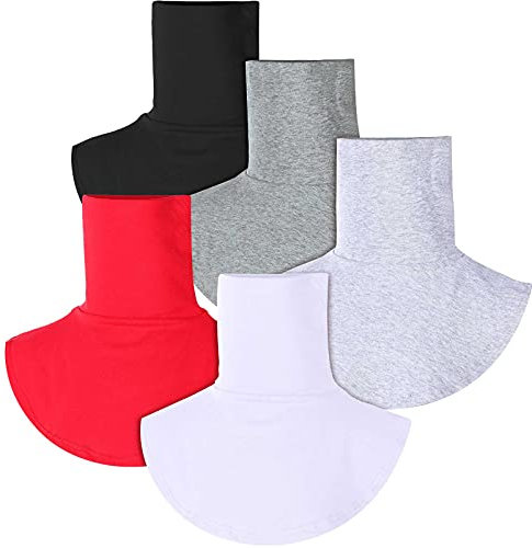 SATINIOR Winter Gefälschter Kragen (Rot, Schwarz, Weiß, Dunkelgrau, Grau, 5 Stück)