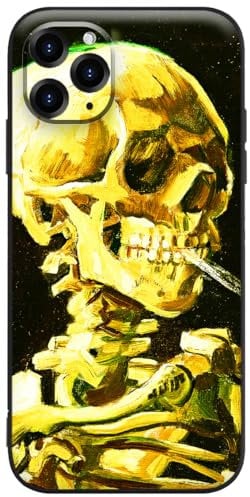 Berkin Arts Compatible with iPhone 11 Pro Max Case Silicone Cover with Screen Protector Post-Impressionism (Head of a Skeleton by Van Gogh)