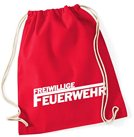 Huuraa Gymbag Freiwillige Feuerwehr Geschenk 12 Liter Classic Red Baumwolle Freiwillige Feuerwehr Geschenkidee