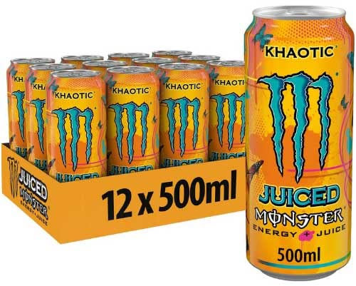 Monster Energy Khaotic 12x 500ml Khaotic, 500 ml (Lot de 12), Lot de 12, 500.0 millilitre, 500.0 milliliters