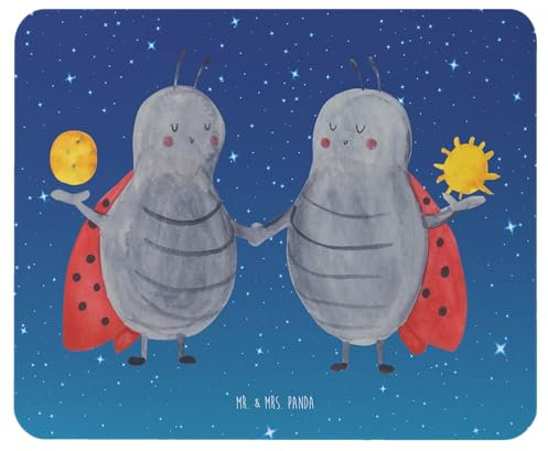 Mr. & Mrs. Panda Mauspad Sternzeichen Zwilling - Geschenk, Zwillinge, Laptop, Marienkäfer, Mousepad, Zwillingsbruder, Mausmatte, Computer, Zwillingsschwester, Glückskäfer