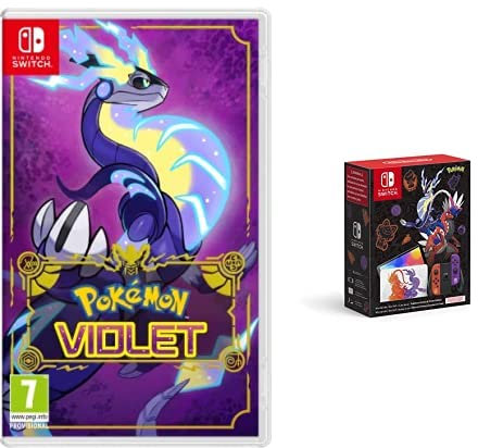 Pokémon Violet (Nintendo Switch) incl. Digital Bonus (Exclusive to Amazon.co.uk) + Nintendo Switch – OLED Model Pokemon Scarlet and Violet Limited Edition