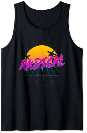 Radical 80's Outrun Retro T-Shirt mit Neongrafik Tank Top