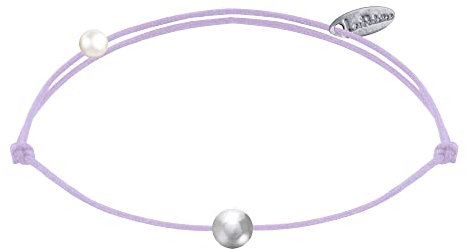 LES POULETTES BIJOUX - Bracelet Lien Petite Perle Argent 925 - Violet clair