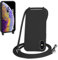 WenBaby Handykette für iPhone XS Max Hülle mit Band,Handyhülle mit Schnur zum Umhängen Silikon Seil Necklace Schutzhülle mit Kordel Tasche Case TPU Bumper für iPhone XS Max- Schwarz