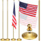 Threan Teleskop-Fahnenmast für den Innenbereich, mit goldfarbener Kugelplatte, Edelstahl, Teleskop-Fahnenmast für Büro (Flagge nicht im Lieferumfang enthalten) 2 Sets
