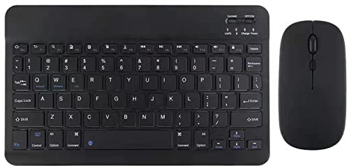 REOSO 7 Wireless Bluetooth Tastiera Tablet per iOS (iPad 9.7/Pro/Air) e Android (Samsung Galaxy Tab S8 Plus S6 Lite/ A8/Lenovo P11/Huawei) Universale Slim Tastiera con Mouse (Black)