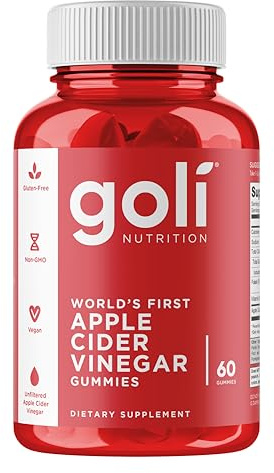 Goli Nutrition, Apple Cider Vinegar, 60 vegane Gummies, 1000mg Apfelessig je Dosis, Glutenfrei, Sojafrei, GMO frei, natürliches Aroma