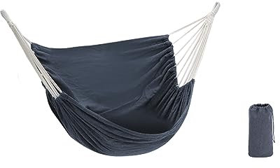 Anyoo Hamaca Columpio Colgante para Estructura Plegable, Silla Colgante Portátil para Interior y Exterior, Jardín, Salón, Dormitorio, Gris Oscuro, 130 x 100 cm