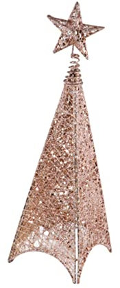 OFFSCH Albero Di Natale in Ferro Battuto 40cm A Forma Di Torre Luminosa Ornamento Natalizio Creativo Decorazione Casa Senza Batteria