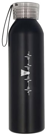 Badminton Heartbeat Federball Sport Kunst Wasserflasche Laser Gravur Edelstahl langlebig