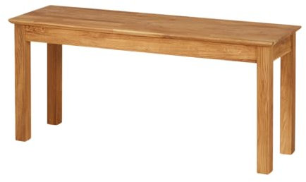 KHG Holzbank mit Sitzbank Flur Garderobenbank Schuhbank 101x45x32 cm - Eiche Holz Massiv geölt bis 100 kg belastbar - Landhausstil