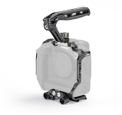 TILTA Kamerakäfig Kompatibel mit Canon R3 mit Xeno Top Handle und Dual 15mm Rod Holder Basic Kit TA-T61-A-B