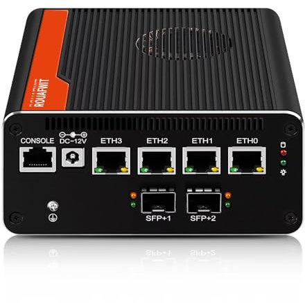 ROUAFWIT Mini PC 10Gbe Firewall Pentium 8505, DDR5 32GB RAM M.2 NVMe 2TB SSD, 2 x 10 Gigabit Ethernet SFP Micro Computer Router Ordinateur, 4 x i226V 2.5GbE LAN Apoyo Windows OPNsense