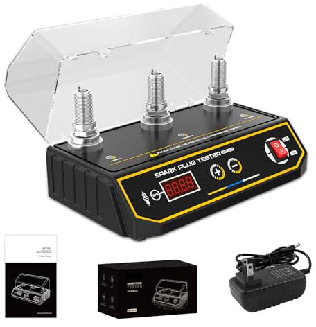 VKALTUL Zündkerzen Tester SPT301,Zündfunkenprüfer mit 3 Löchern, 200~9000rpm, Hoher Wirkungsgrad, Digitalanzeige, Schutzhülle, Plug and Play für Fahrzeug,220V