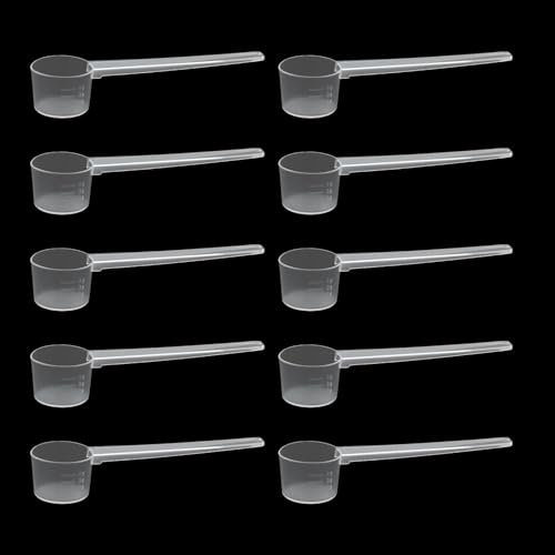 10 Pcs Scoops for Powder, Protein Scoop, 5 Gram Scoop, 5g Scoop, Washing Powder Scoop, Durable Measuring Dose Scoop, Reusable Spoons Transparent Dosing Spoon for Flour Coffee Kitchen Supplies