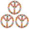 Zghhc 5 Stück Peace-Zeichen-Symbol, Liebe, Zum Aufbügeln, Zum Aufnähen, Für Kleidung, Tasche, Hippie-gesticktes Abzeichen, Blumenmuster, Stickerei-Patch