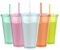5 Pack Reusable Glitter Cups with Lids and Straws Plastic Tumblers with for Adults to Drink Water Coffee Smoothie Beverages at Parties-710ml Colorful