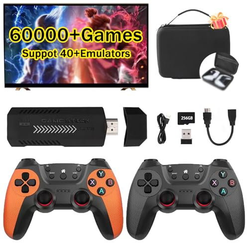 Console Retrogaming Portable,Game Stick 4k Retro avec 60000+Jeux,Console De Jeux Wireless Console Retro Game Stick 4k Hdmi Retro,Emulateur Console Retro,Jeux Vidéos Plug & Play Et Consoles