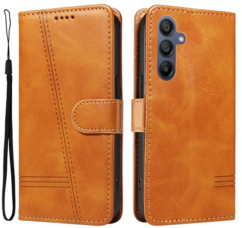 NEXCURIO Handyhülle für Samsung Galaxy A16 4G 5G Hülle Klappbar mit Kartenfäch Klapphülle Lederhülle Leder Schutzhülle Wallet Flip Case Cover Handy Tasche Handytasche - Braun