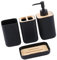 Baoblaze Rangement de Produits de Toilette, 4 pièces, Essentiel de Bain, Pratique, élégant, Organisateur de Salle de Bain, Ensemble d'accessoires de Salle de Bain, 009 Noir