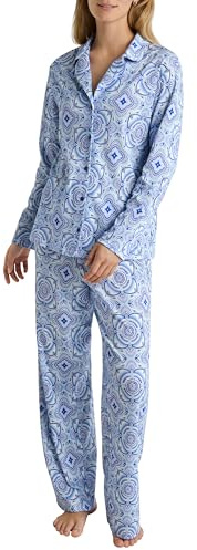 CALIDA African Dreams Pyjama, durchgeknöpft Damen, aus 100% PIMA Baumwolle, atmungsaktiv, pflegeleicht