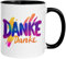 Danke Tasse – Bunte und moderne „Danke“-Tasse – Geschenkidee für Familie, Freunde & Kollegen – Liebevolles Design für Büro & Zuhause – Hochwertige Keramiktasse