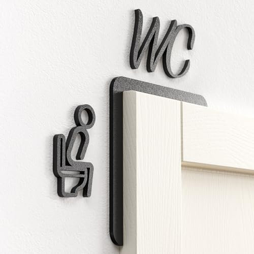 Modernes Tür Rahmen Schild Home | Beschriftung WC | Selbstklebend & langlebig | Wanddeko für Zuhause und Arbeitsräume | Deko für Badezimmer, Gästezimmer, Küche, Büro uvm.