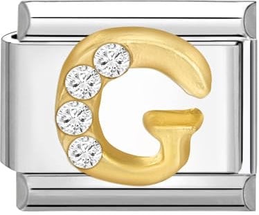 papasgix Italian Charm Bracelet Charms Letter A-Z Charm Link Modular for Italian Charm Italian Style Charms fits All 9mm Bracelet Retro Personality Charms Bracelets Accessories Silver G