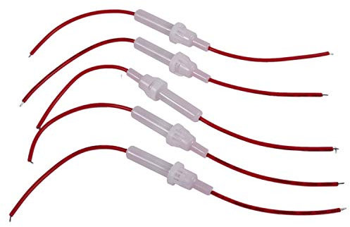Kueohse Rot Draht Schraube Typ Kappe Inline 6mm x 30mm -Sicherungshalter 5 Stueck
