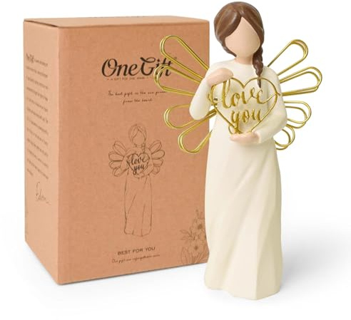 NANAOUS Love You Angel Figurines Gifts, Anniversary Romantic Gifts | Heartfelt Home Décor Accent, Perfect Sentimental Gift to Girlfriend, Boyfriend, Wife, Husband, Sculpted Hand-Painted Figurine