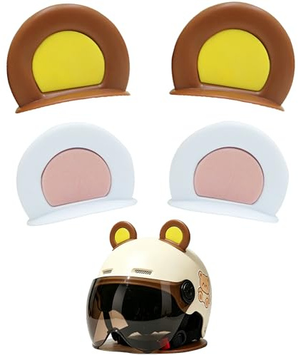 Hezhou 2 Paar Helm Ohren Kawaii Bärenohren Helmdeko Fahrradhelm Decoration Motorradhelm Dekorative Cute Ohren Helm-Accessoires Niedliches Helm Zubehör Geeignet für Motorrad- und Offroad-Helme
