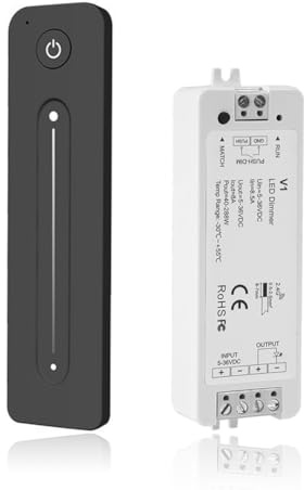 LED Dimmer Controller mit Fernbedienung, DC 5V-36V 8A 2.4GHz RF Fernsteuerung Dimmschalter Wandmontage LED Strip Controller Touch Remote, für Einfarbig LED Streifen Dimmbar